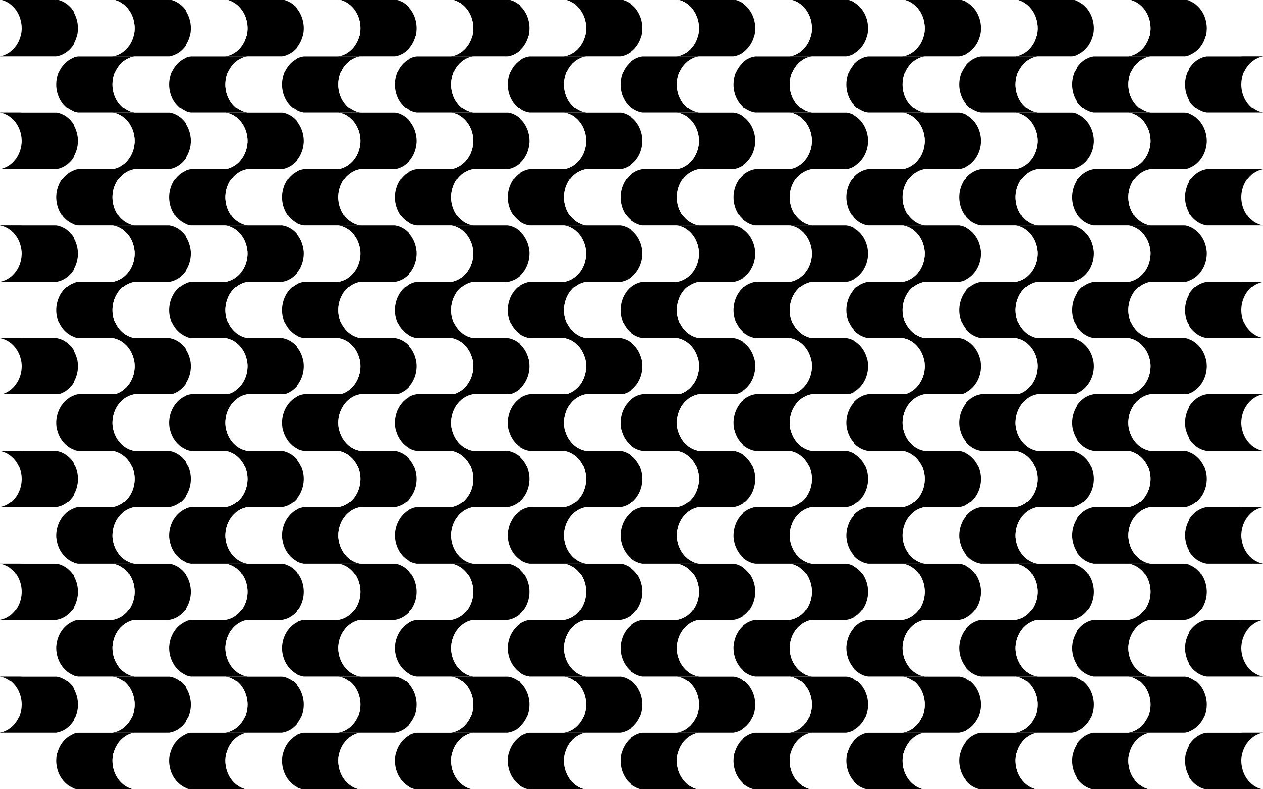 Flat black-and-white pattern of interlocking waves.